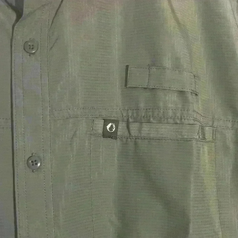 The American Outdoorsman Men's Vented Fishing Shirt  XXL Green Short Sleeve - Picture 5 of 6